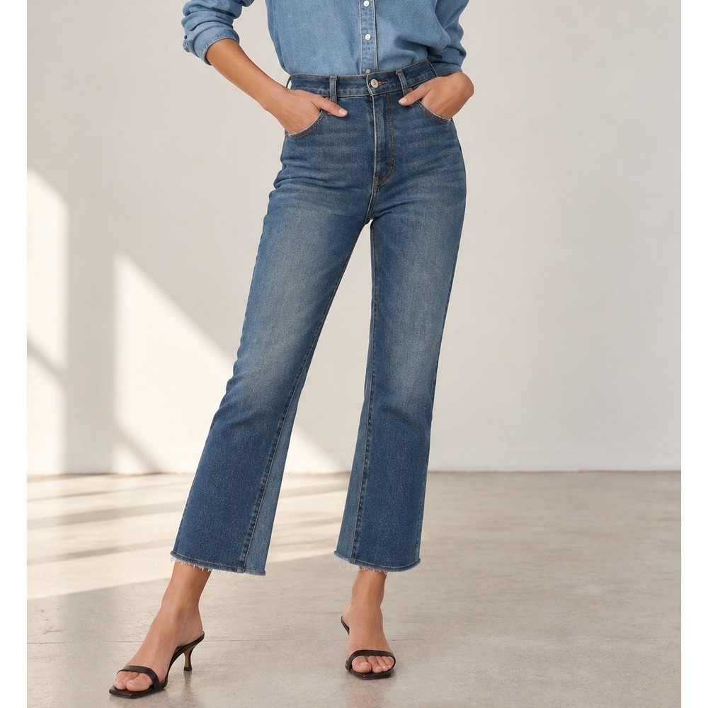 Abercrombie & Fitch The Kick Flare Jeans Women's 32 14S Medium Wash Kick Flare